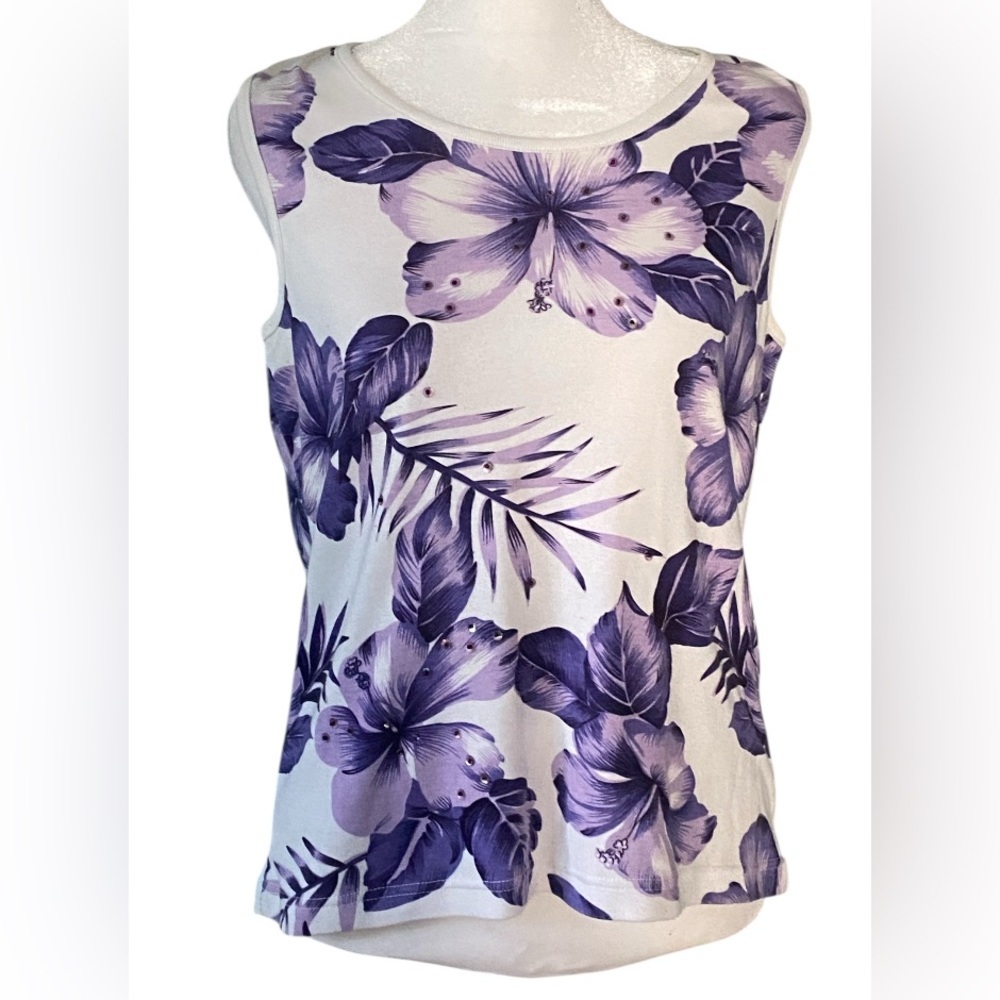 San Michelle Bay White Purple  sequine Women's Size M
